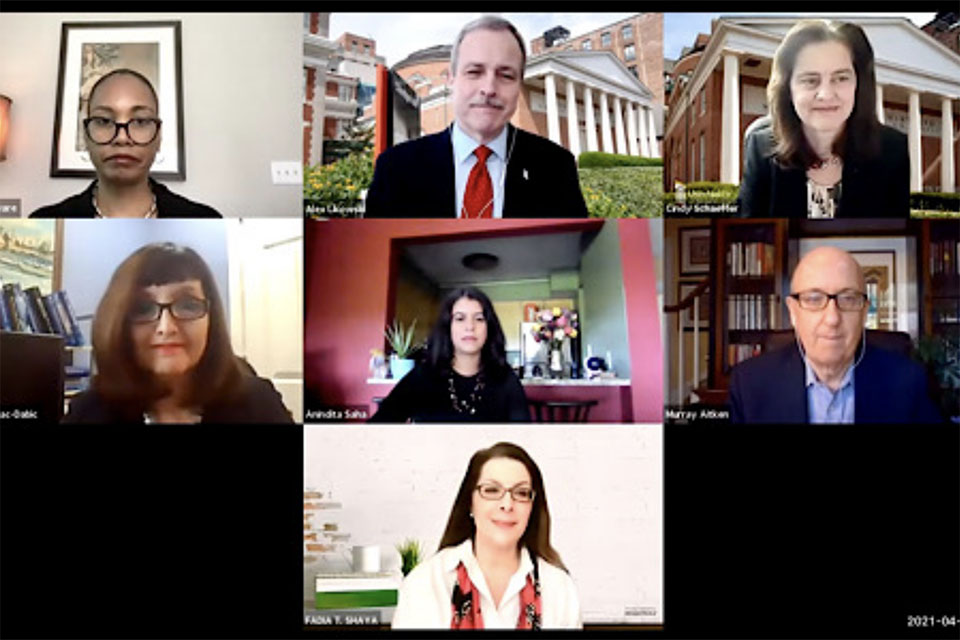 Screenshot of conference speakers from virtual conference.