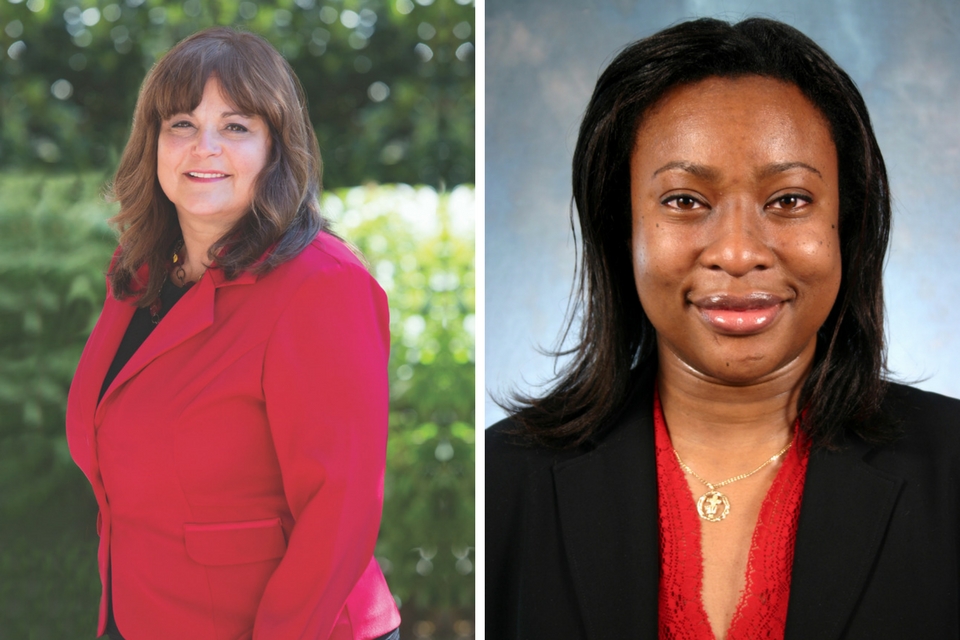 From Left to Right: Magaly Rodriguez de Bittner, PharmD, FAPhA; and Ebere Onukwugha, MS, PhD