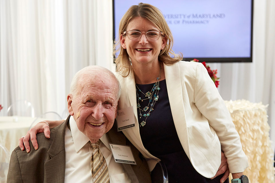 Dr. Nicole Brandt pictured with retired professor Fred Abramson.