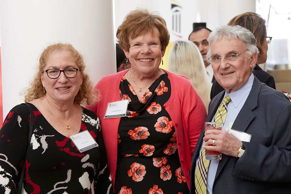 Drs. Jill Molofsky, Cynthia Boyle, and Mr. Martin Mintz pose for photo during DSA reception.