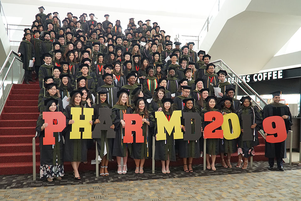 Class of 2019 poses for group photo on the stairs of the Baltimore Convention Center.