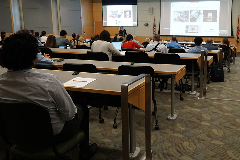 Dr. Audra Stinchcomb addresses attendees during 