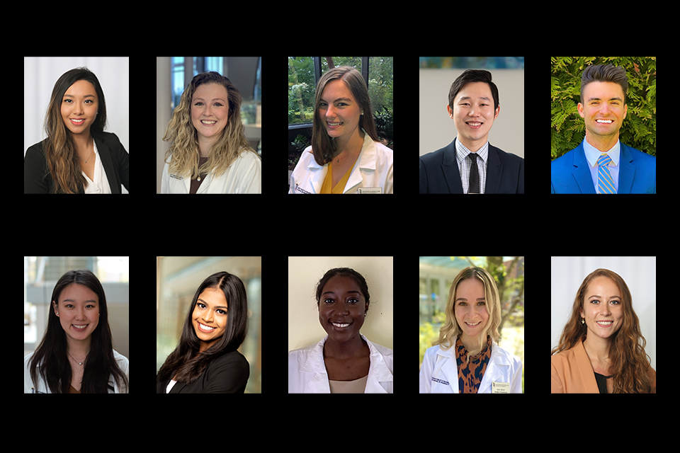 Headshots of the 10 recipients of the Gyi and Wagner scholarships in 2022.