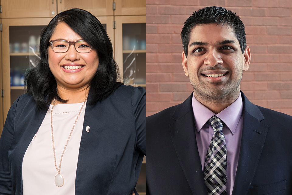 Headshots of Cherokee Layson-Wolf and Sandeep Devabhakthuni